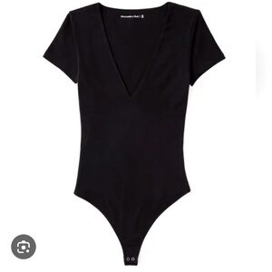 Abercrombie & Fitch | Deep-V Thong Bodysuit, Black Color, Size M - NWT